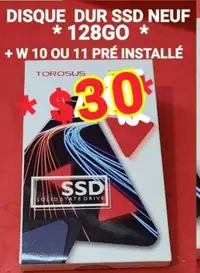 ⭐DISQUE DUR DE 128GO *SSD NEUF + WINDOWS 10/11 PRÉ-INSTALLÉ⭐