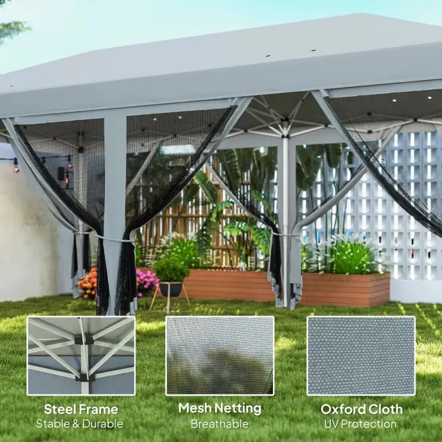 Outsunny 10' x 20' Pop Up Canopy Tent Gazebo with Removable Mesh in Outdoor Décor in City of Toronto - Image 4