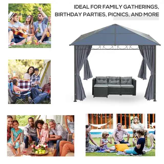 10' x 10' Polycarbonate Hardtop Gazebo, Outdoor Patio Gazebo in Patio & Garden Furniture in Markham / York Region - Image 8