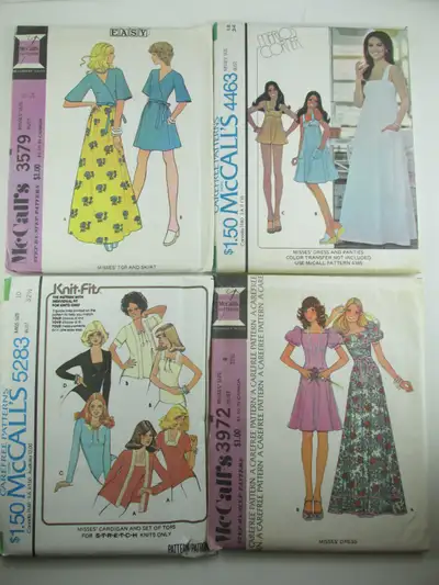 These patterns' are from the 70s uncut with instructions. They are $10 each plus shipping if needed....