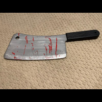 Halloween Costume Toy Bloody Cleaver Knife 