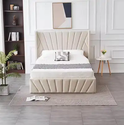 queen bed with storage, View more
