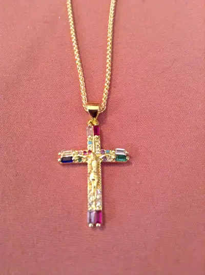 $35 · Colored Pendant and Chain 18 K Gold Plated, View more