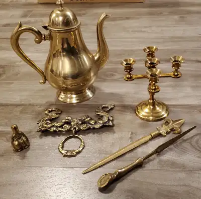 Rare Vintage Brass Items – Door knocker, Letter Openers etc, View more