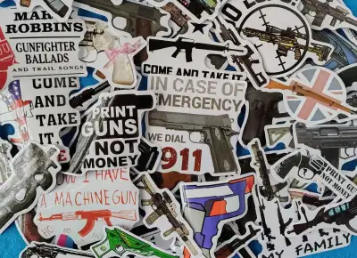 Gun Sticker Lot, View more