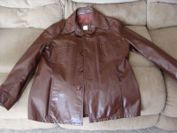 Mens Brown Leather Jacket Size 40