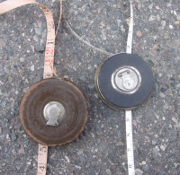 $15 each vintage tape measures 50 feet cloth and steel 50ft