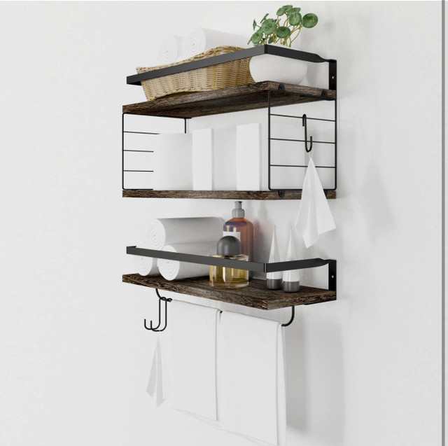 Floating Shelves Wall Mounted, Bathroom Shelves with Towel Bar in Home Décor & Accents in Kitchener / Waterloo - Image 3