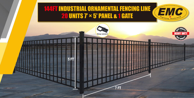 7’×5’ Industrial Ornamental Fences 144FT (20 Panels & 1 Gate) in Other in Hamilton