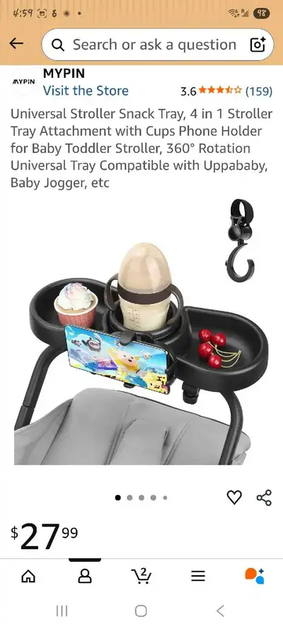 MYPIN Stroller Snack Tray, View more