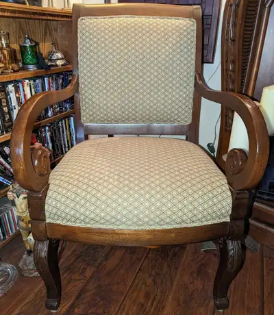 Quality Solid Mahogany Oversized French Empire-Style Armchair!, View more