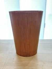 Teak Mid-Century Wastepaper Basket - Servex Rainbow -Sweden 1960