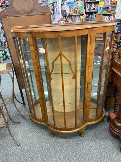 Vintage triple curved glass cabinet , View more