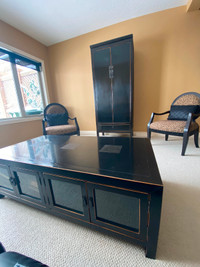 Beautiful black furniture grouping