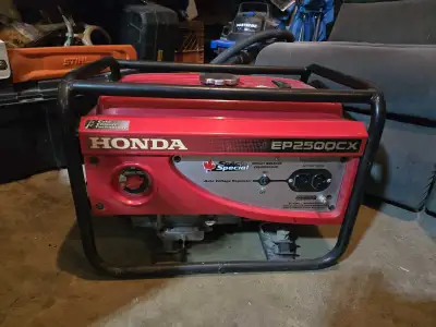 Honda Ep2500Cx generator for sale, 2500 watts running power, 2 120v plug ins,runs excellent. Asking...