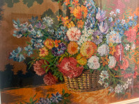 Wiehler Gobelin Framed Floral Needlepoint