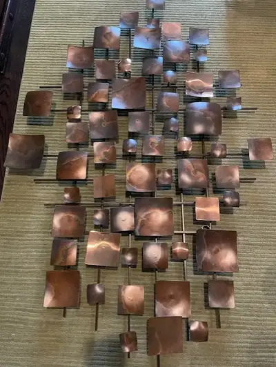 Brutalist-Boho Metal Wall Decor - Cyan Design, View more