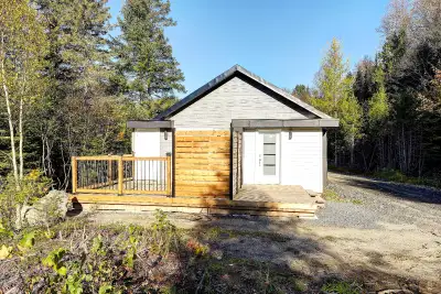 Maison à louer style, loft à Saint-Donat, tout meublé, patio extérieur, barbecue, petit étang avec f...