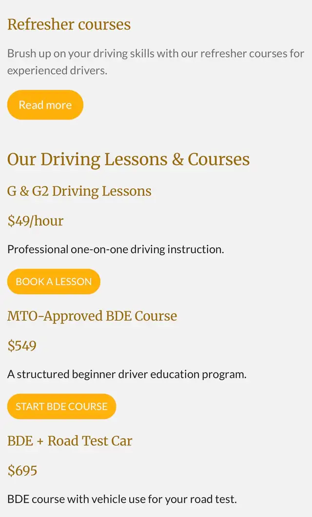 Driving Lessons and Road Test G, G2586461194182338564
