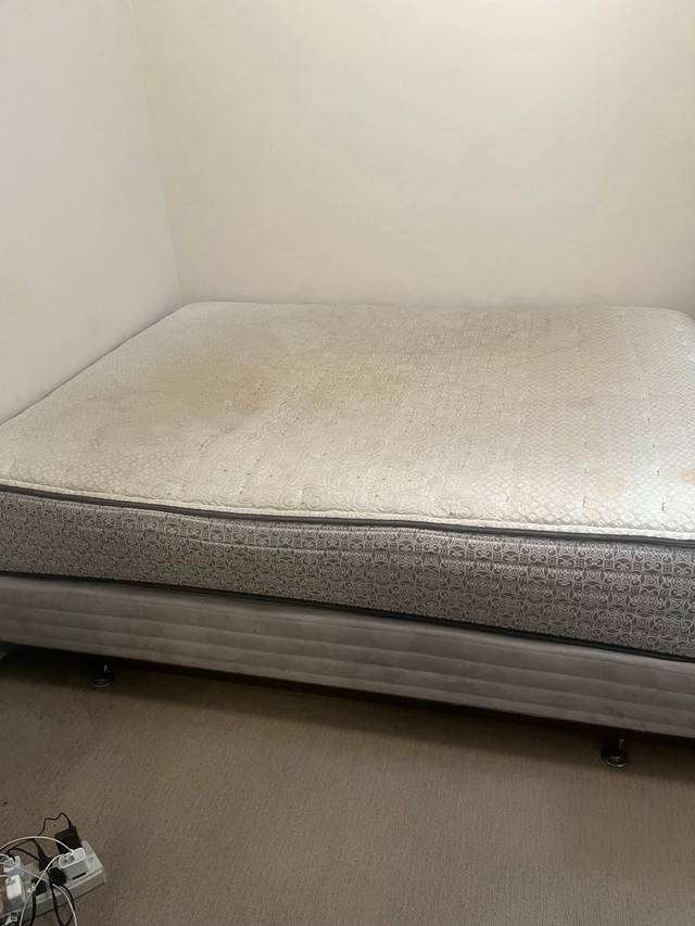 Kingsdown Queen Mattress, Boxspring & Frame: $50 OBO in Beds & Mattresses in UBC