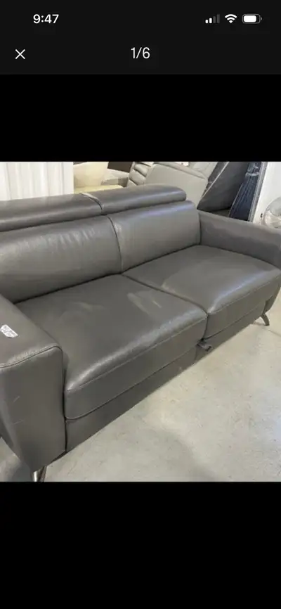 Italian Leather Loveseat - display, View more
