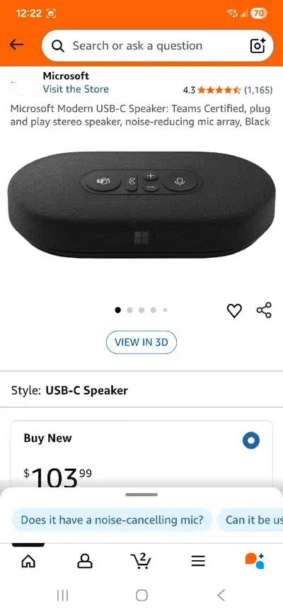 Microsoft Modern USB-C Speaker , View more