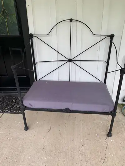 Wrought iron bench, View more
