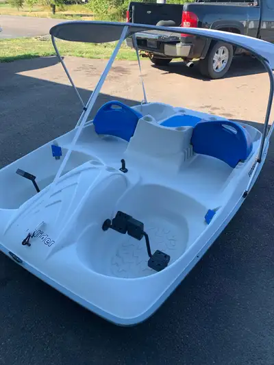 For sale Sun Dolphin Sunslider 5 passenger pedal boat. Comes with canopy, Sun lounger seats,cooler/...