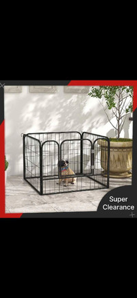 Pet Playpen Puppy Dog Exercise Fence Pen with Gate Door Indoor