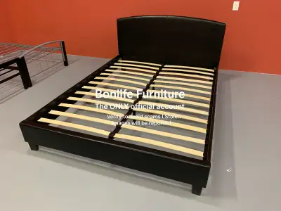 Brand new leather look platform bed frame on sale Double or queen for only $189 King only $299 We ha...