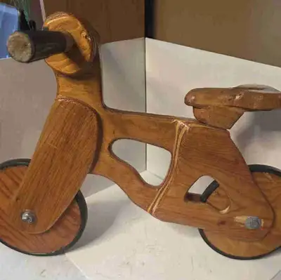 Grandpa hand made wooden bicycle - priceless, View more