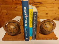 MCM Wooden Globe bookends.