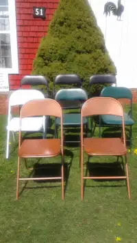 Variety of Sturdy Folding Metal Cushioned Chairs--$20 Each