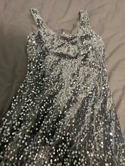 SHEIN sequin silver dress size small. Brand new. Velvet., View more