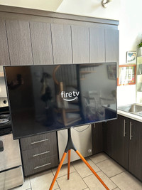HD 50 “  TV for sale + fire stick + modern stand 