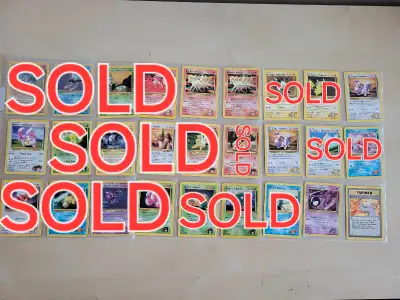 Negotiable and individual cards available. Cash only and pickup only. Ungraded Pokémon Gym Heroes ca...