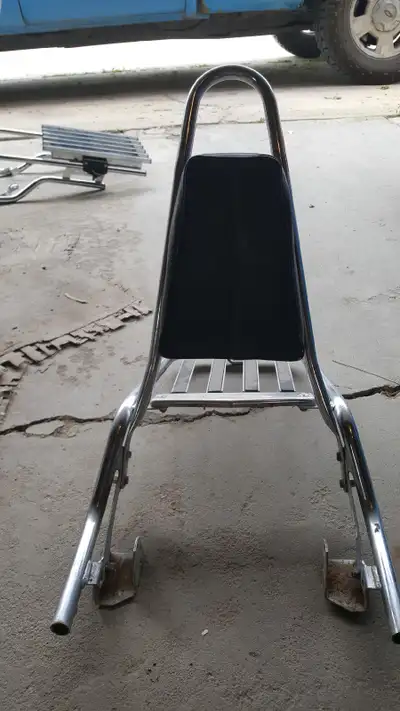Backrest and package carrier for motorcycle or ATV