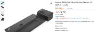 Brand New Lenovo ThinkPad Ultra Docking Station US (40AJ0135US)