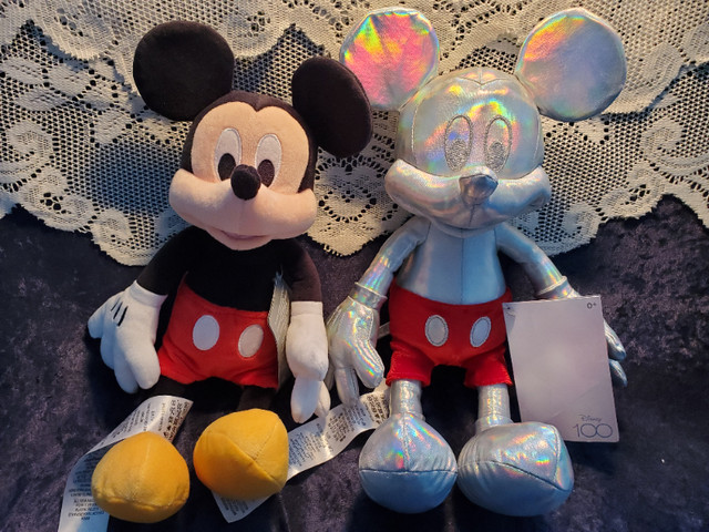 Disneyland Plush Mickey Mouse Disney 100th Metallic Shiny in Toys & Games in Markham / York Region