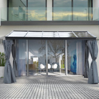 10' x 13' Outdoor Hardtop Pergola PC Roof Gazebo Party Tent Gard