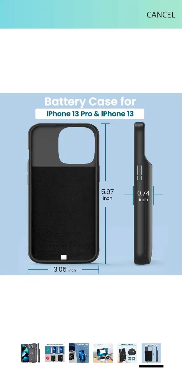 NEWDERY Battery Case for iPhone 13 Pro & iPhone 13, 4800mAh Exte63860081613057124