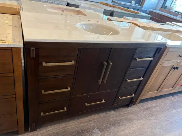 BRAND NEW 48'' Hardwood Single Bathroom Vanity with Marble Top in Cabinets & Countertops in Oakville / Halton Region - Image 3