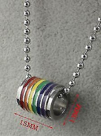 Gay pride bijoux en acier inoxydable pendentif et collier.