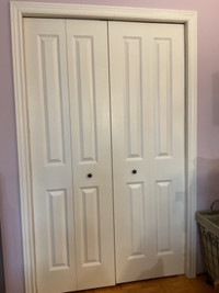 Masonite bifold smooth  panel closet door- perfect condition 
