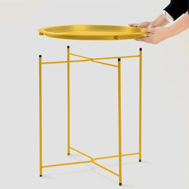 New Folding Tray Metal Round End Table in Coffee Tables in City of Toronto - Image 4