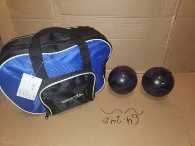 2 boules de bowling (petites quilles) et sac, View more