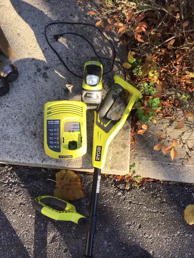 battery grass trimmer and flash light, View more