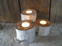 REAL BIRCH TREE CANDLE HOLDERS