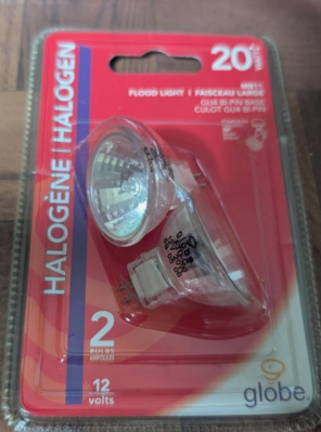GLOBE ELECTRIC 20W MR11 GU4 Base Halogen Flood Light Bulbs 2 PK, View more