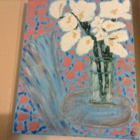 Oil Painting On Canvas Floral Flowers Artist C. Masalska